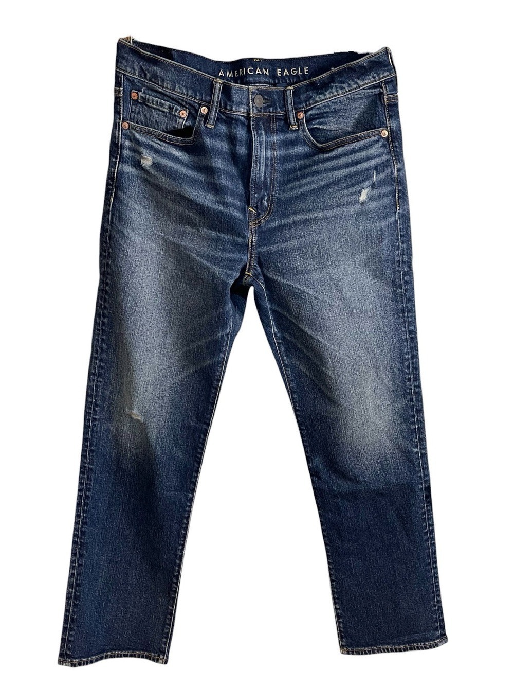 American Eagle Relaxed Straight Flex Jeans Men's 32x32 Med Wash After Midnight